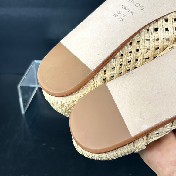 Vince. Size 8 Davis Woven Raffia Loafers Flats Beige Slip On Shoes - Picture 8 of 13